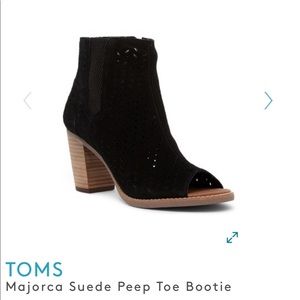 TOMS - Majorca Suede Peep Toe Bootie size 7.5
